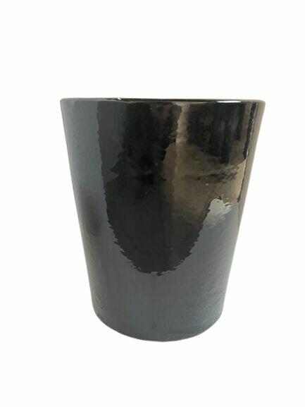 Cachepô Cerâmico Cilindro Liso N1 Preto Fascino