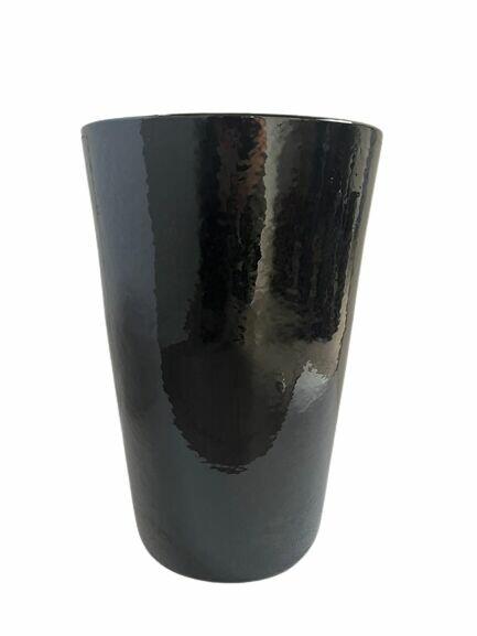 Cachepô Cerâmico Cilindro Liso N2 Preto Fascino