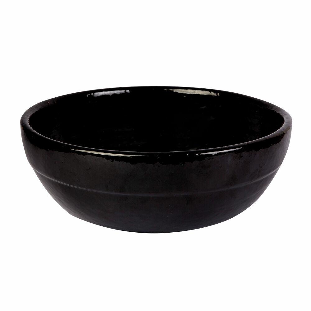 Cachepô Cerâmico Bacia Oriental N3 Preto Fascino