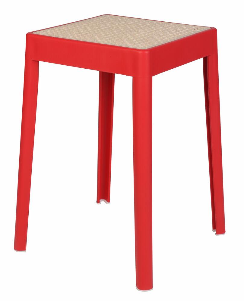 Banqueta Color Palha Natural Vermelho Diagonal