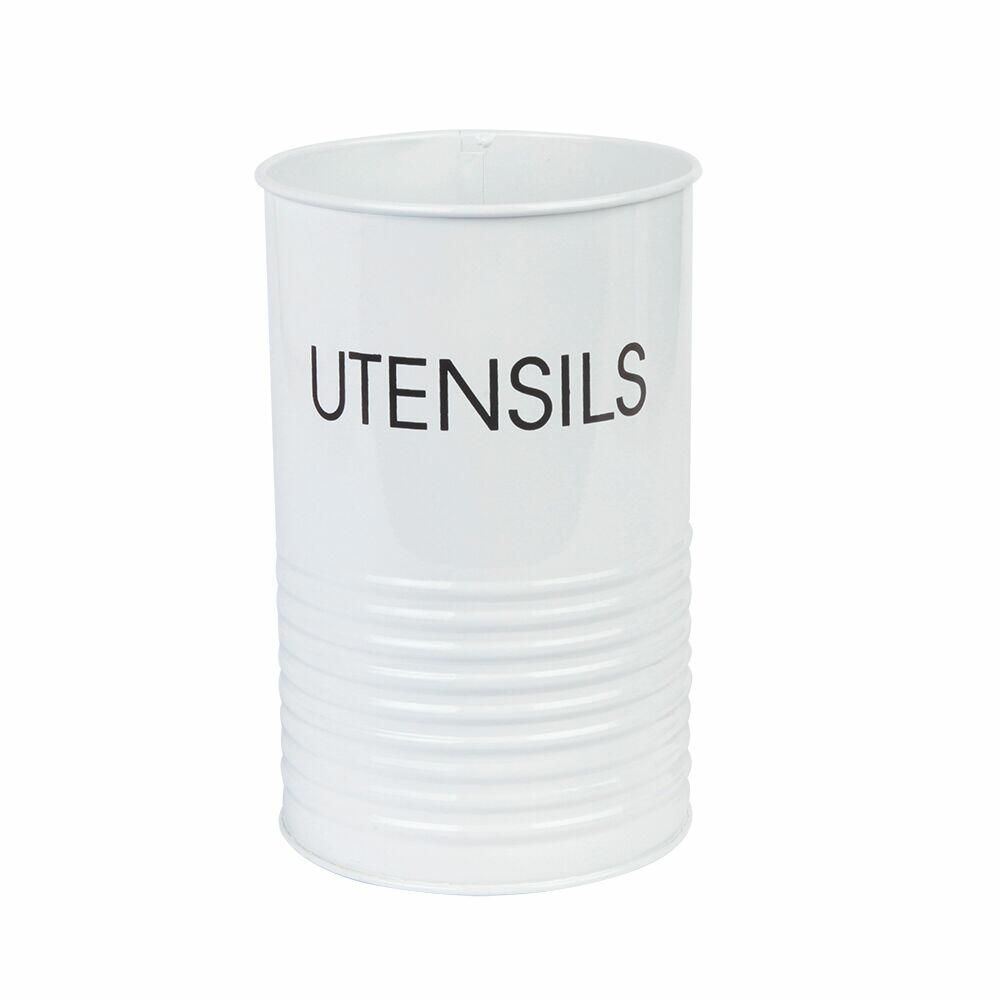 Pote de Metal Slim para Utensílios Off White Casa&Ideia