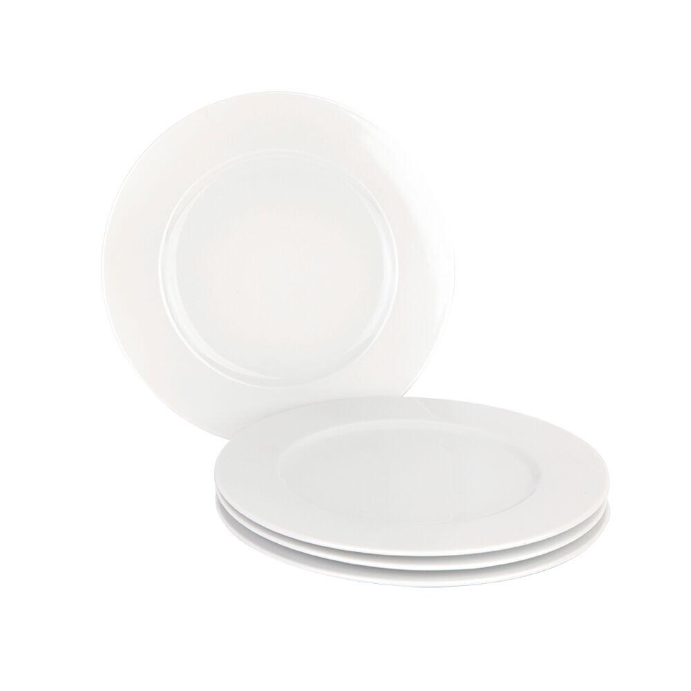 Jogo de Pratos de Porcelana para Lanche 4 Peças 21cm Casa&Ideia