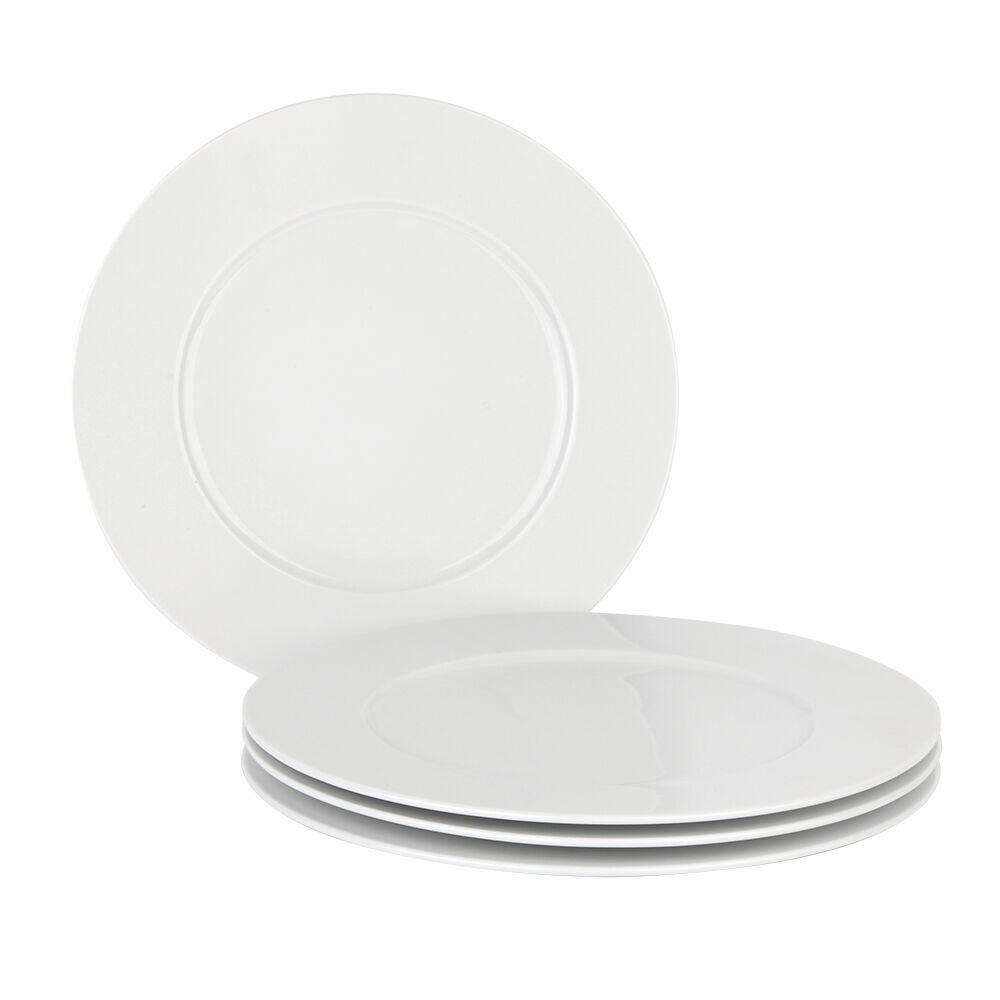 Jogo de Pratos Rasos de Porcelana 4 Peças 27cm Casa&Ideia