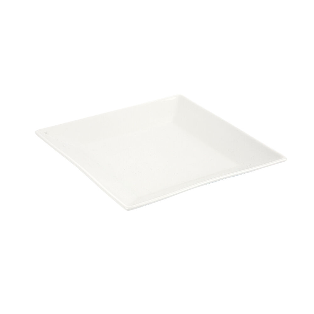 Prato de Porcelana para Lanche Square 19cm Branco Casa&Ideia