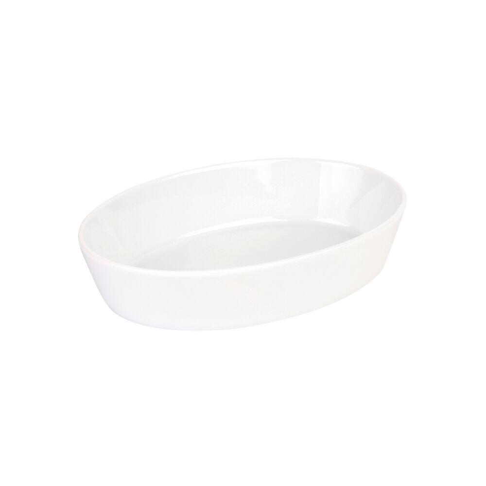 Refratário Oval de Porcelana 26cm Branco Casa&Ideia