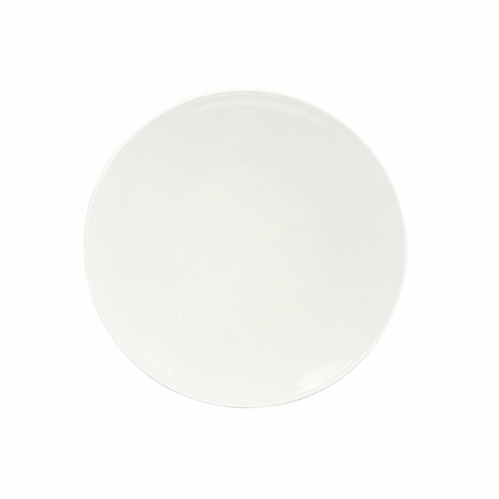 Prato de Porcelana para Lanche 21cm Branco Casa&Ideia