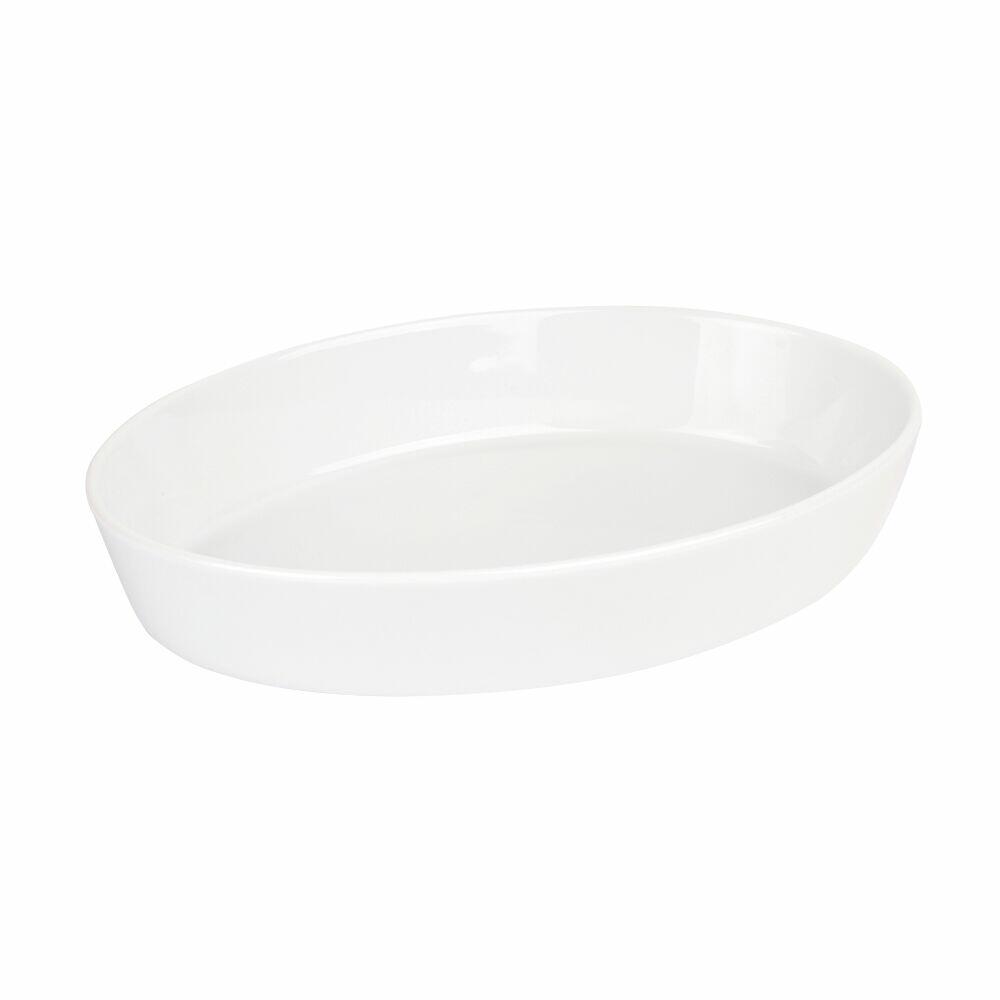 Refratário Oval de Porcelana 32cm Branco Casa&Ideia