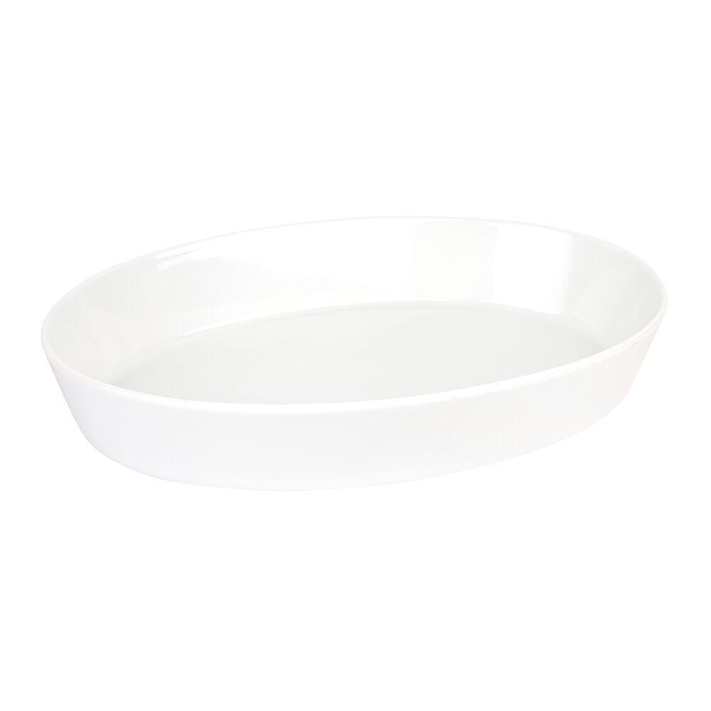 Refratário Oval de Porcelana 39cm Branco Casa&Ideia