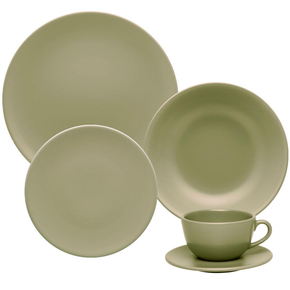 Jogo de Jantar 30 Peças Verde Oliva Oxford