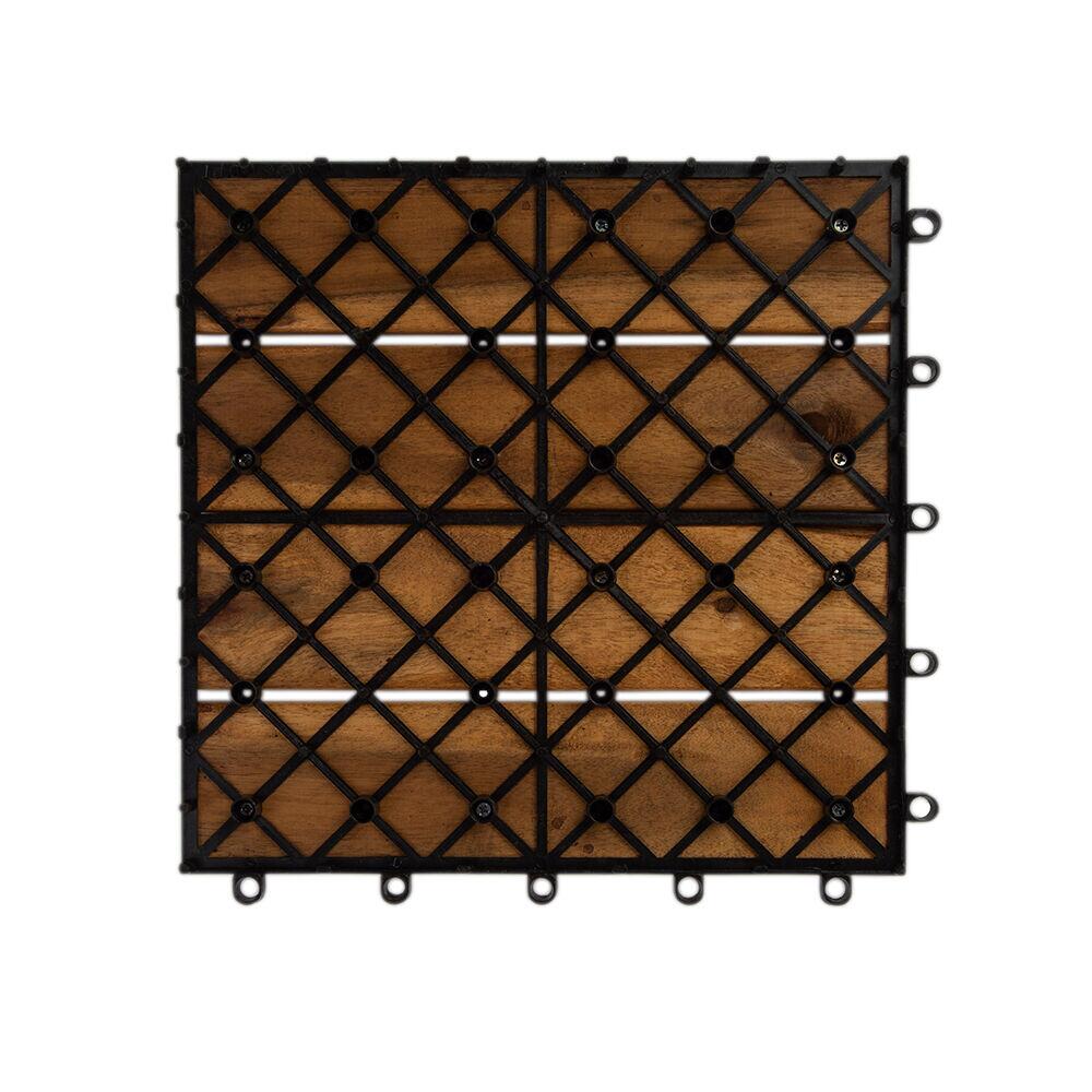 Deck Madeira Acácia Modular Quadrado 30x30x0,2cm  Fascino