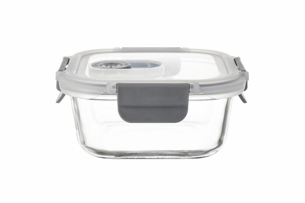 Pote de Vidro Hermético Com Tampa Plástica Quadrado 320ml Casa&ideia