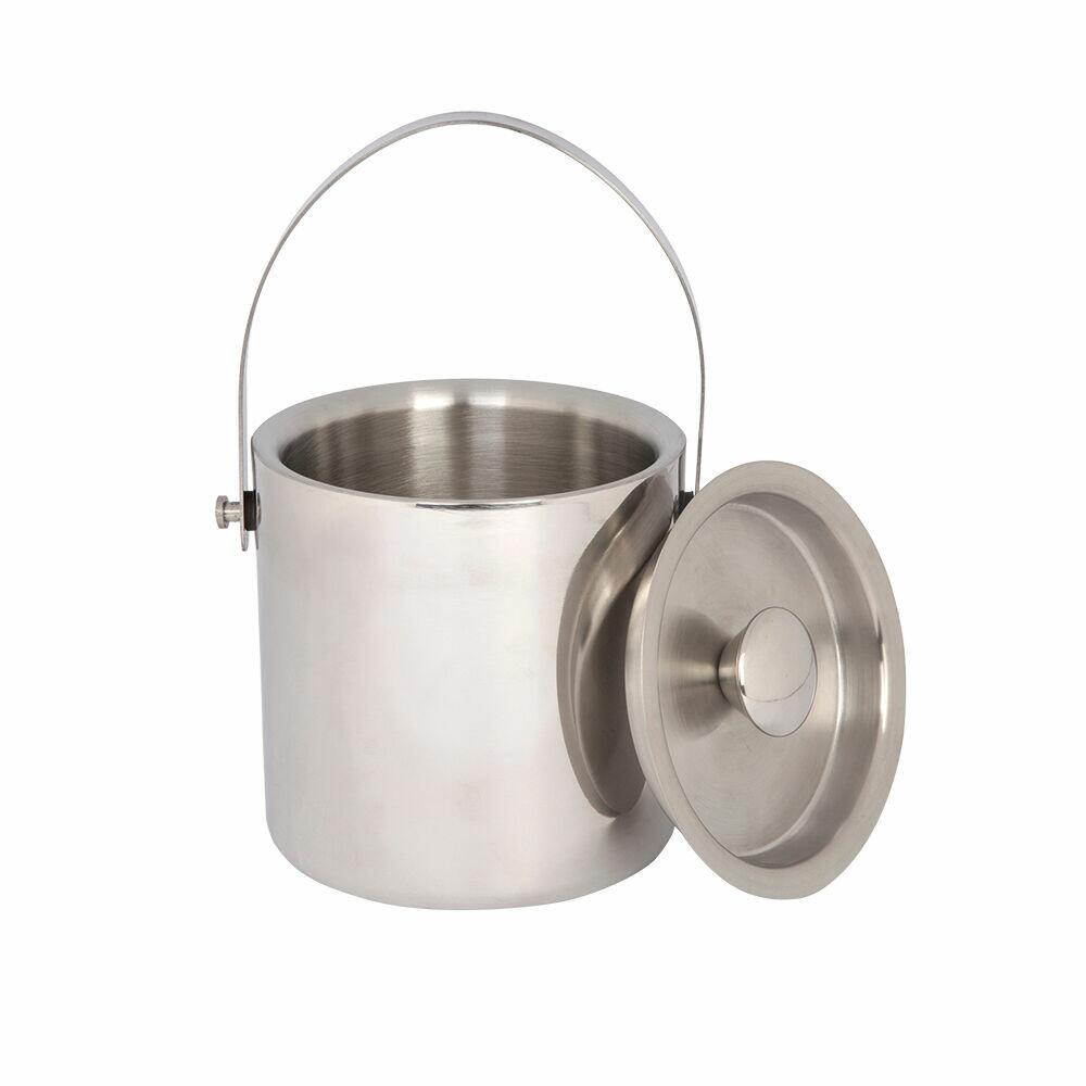 Balde para Gelo com Tampa Inox 15cm Casa&Ideia