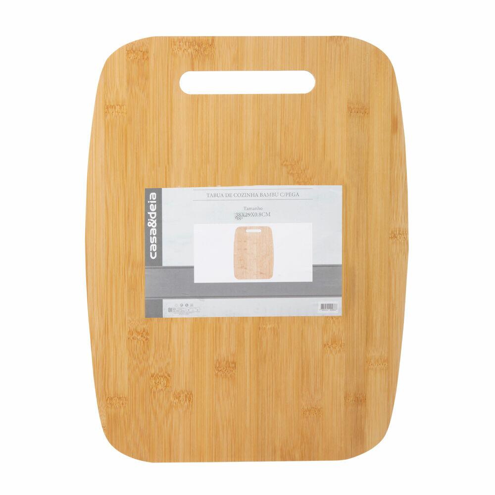 Tabua de Cozinha com Pegador Bambu 38x29cm Casa&Ideia