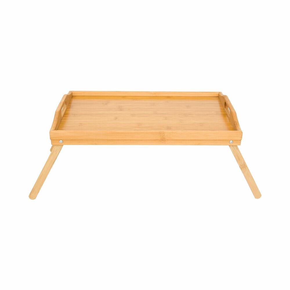 Bandeja com Pés Dobráveis Retangular Bambu 50x30cm Casa&Ideia