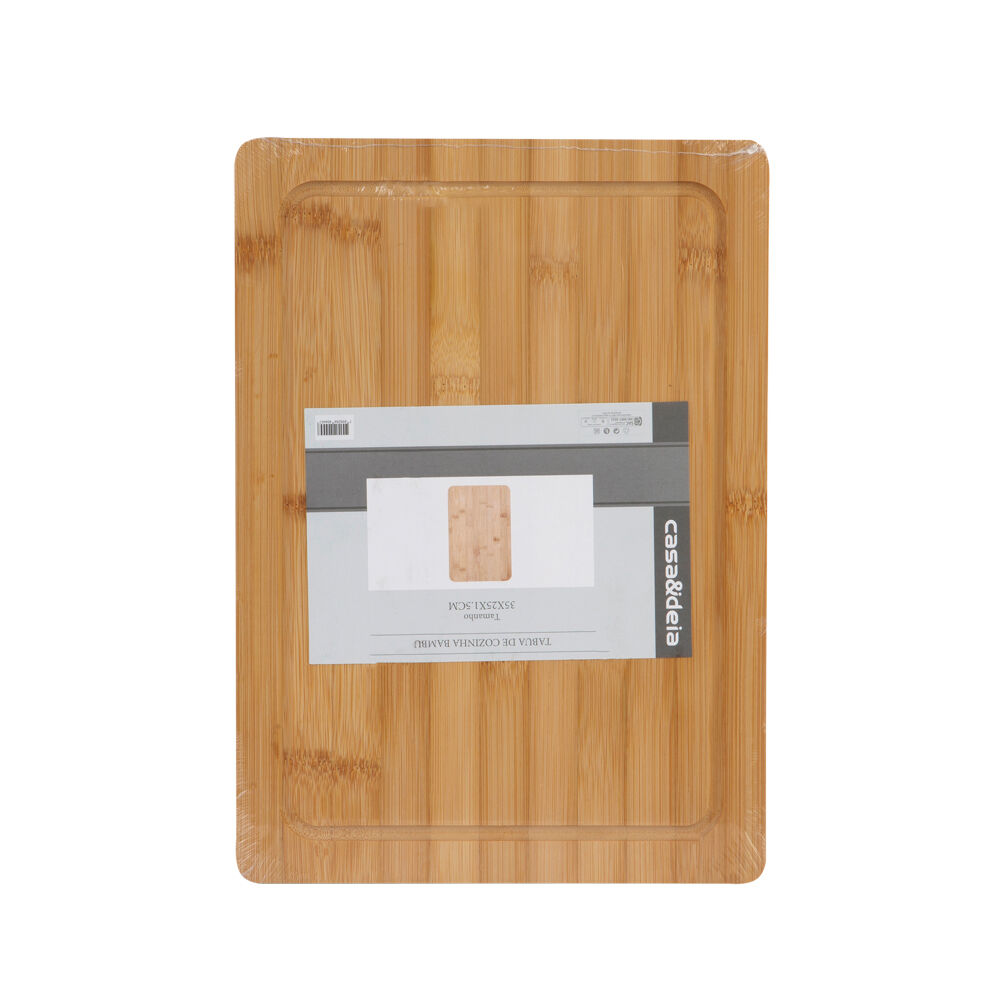 Tabua de Cozinha Retangular Bambu 35x25cm Casa&Ideia