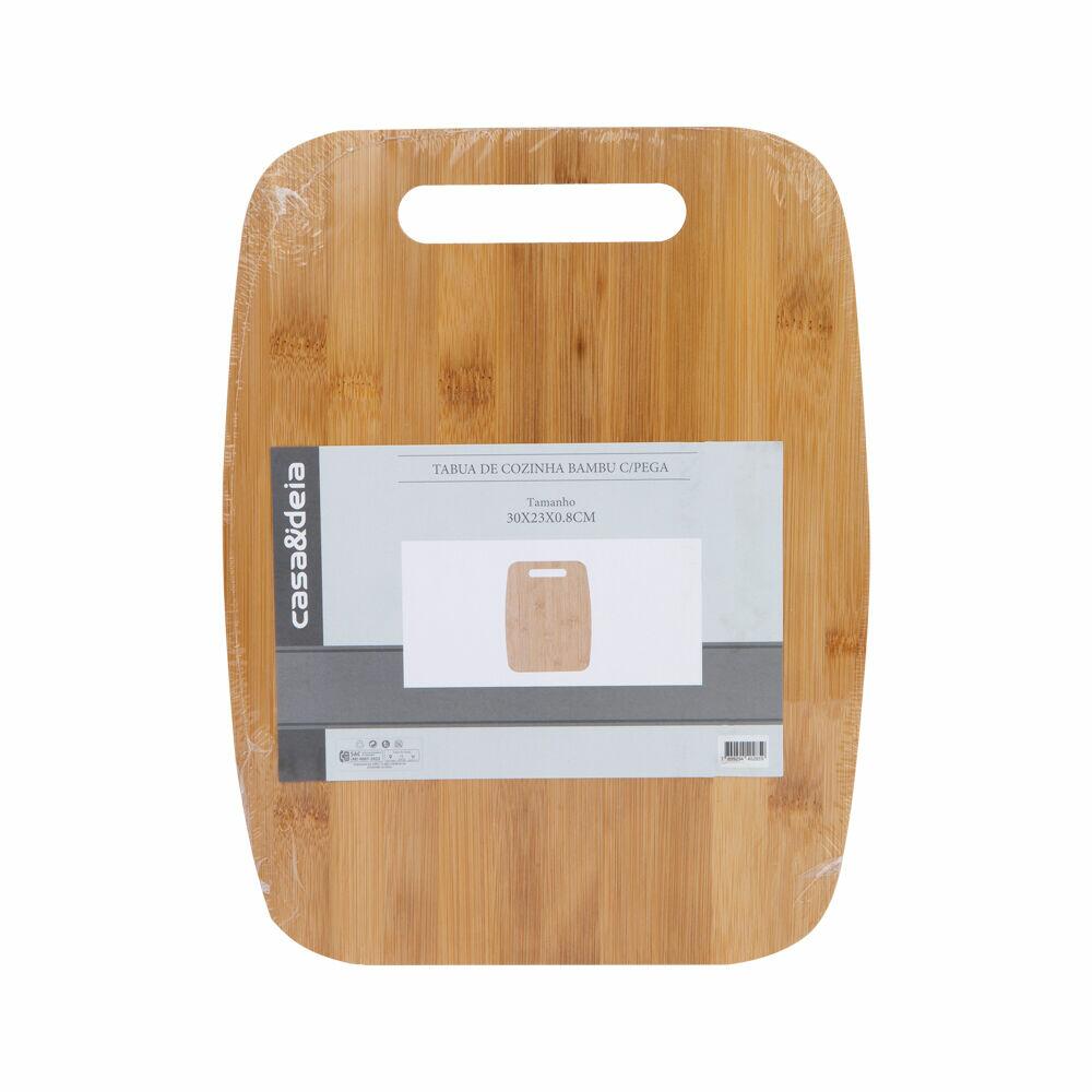 Tabua de Cozinha com Pegador Bambu 30x23cm Casa&Ideia