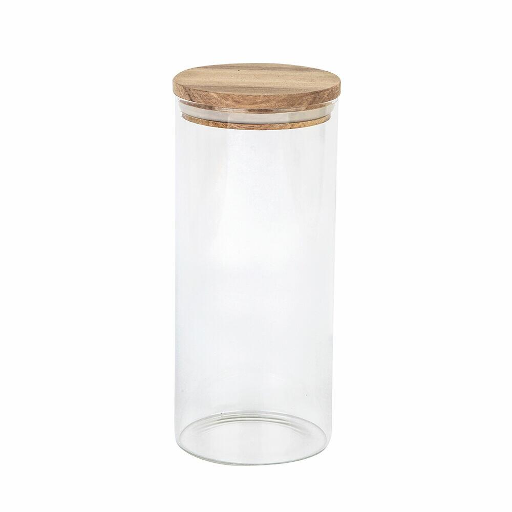 Pote de Vidro Boro Slim com Tampa 1L Transparente Casa&Ideia