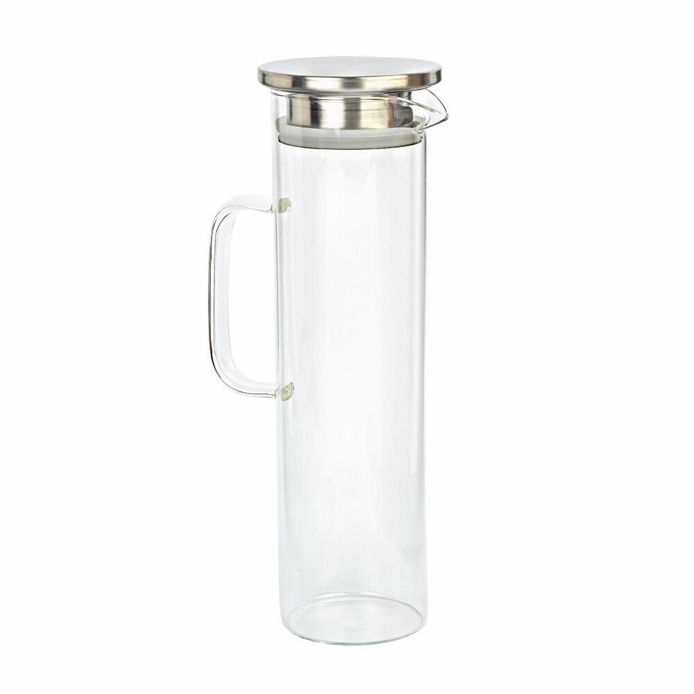 Jarra Boro com Tampa de Aço Inox 1,2L Transparente Casa&Ideia