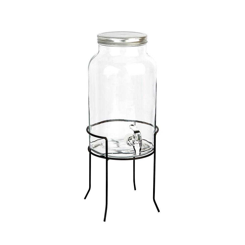Suqueira de Vidro com Base de Metal 5,5L Transparente  Casa&Ideia