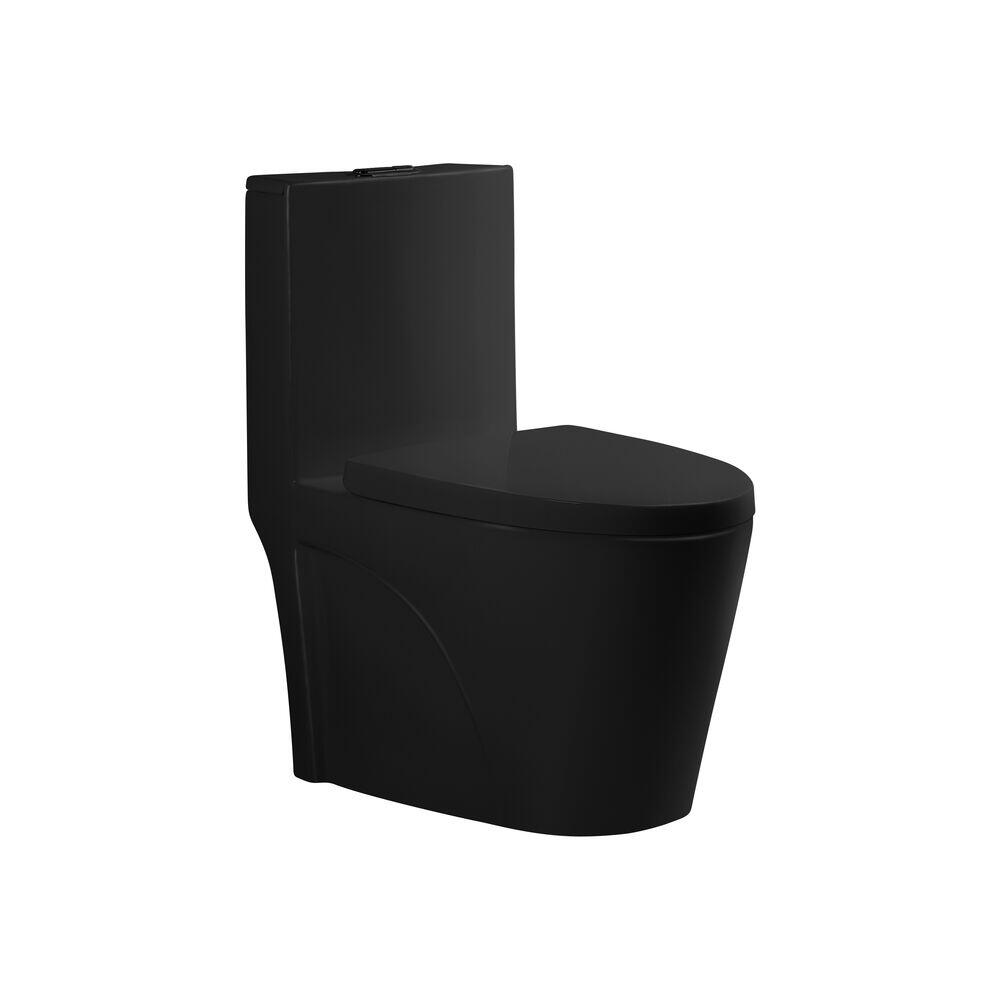 Kit Vaso Sanitário Monobloco Acionamento Duplo 3/6L Roma Preto Matte Addra