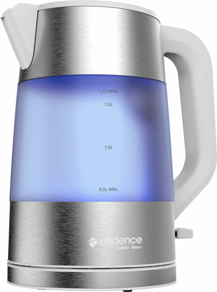 Chaleira Elétrica Cadence 1,7L CEL306 Prata/Branco