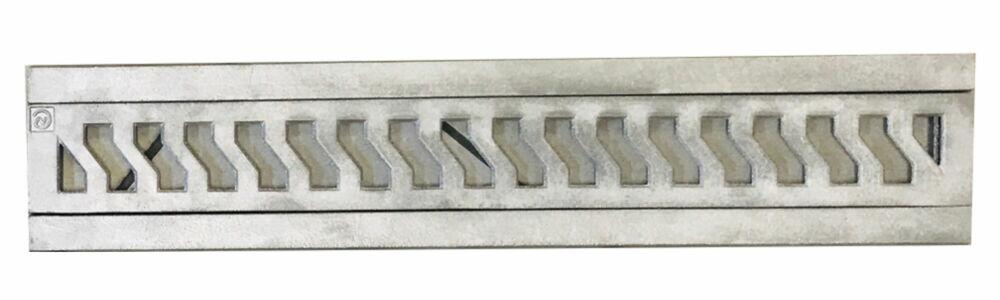 Conjunto Grelha para Calha Piso 10x50cm Aluminio Martelado Costa Navarro