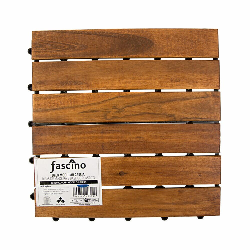 Deck Modular Cassia Madeira Natural Acácia 30x30x2,4cm Fascino