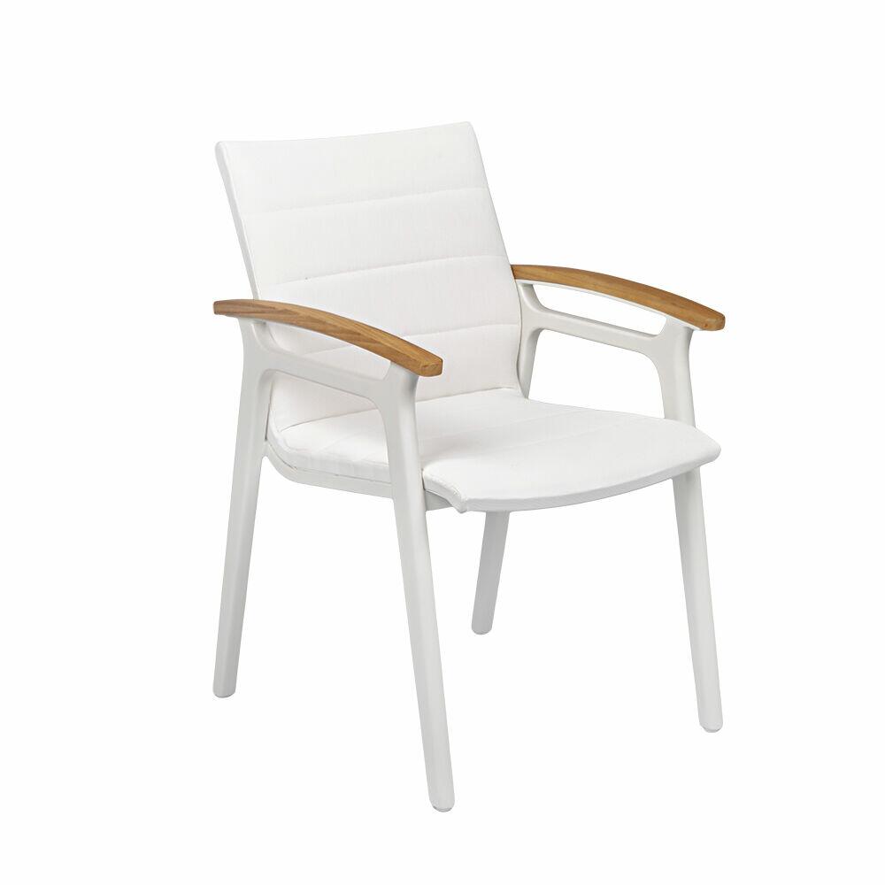 Cadeira Viena Textilene com Braço Cinza Alumínio Fascino