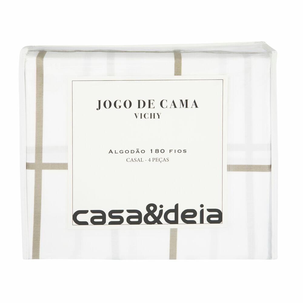 Jogo De Cama Casal Listrado Casa&Ideia