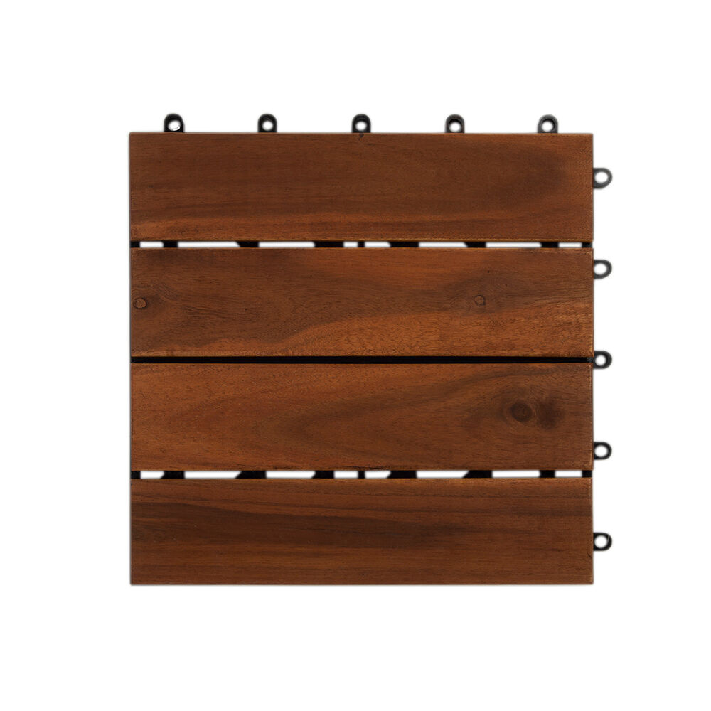 Deck Madeira Acácia Modular Quadrado 30x30x0,2cm  Fascino