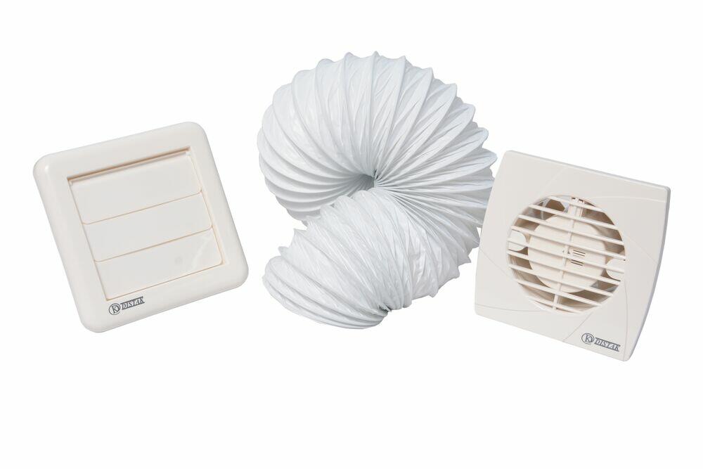 Kit Exaustão Axial 3 Peças 10cm Branco Gelo Distak