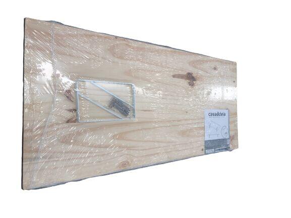 Kit Prateleira de Pinus Natural com Suporte 1,8x40x60 Casa&Ideia