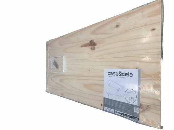 Kit Prateleira de Pinus Natural com Suporte 1,8x25x100 Casa&Ideia