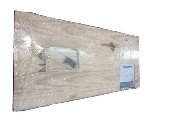 Kit Prateleira de Pinus Natural com Suporte 1,8x25x150 Casa&Ideia