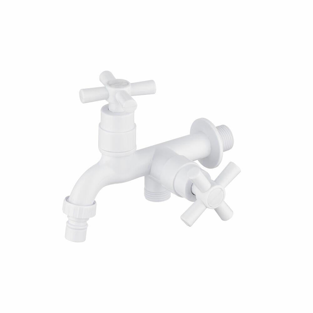 Torneira de Tanque/Máquina de lavar ABS Branco Hidrofama