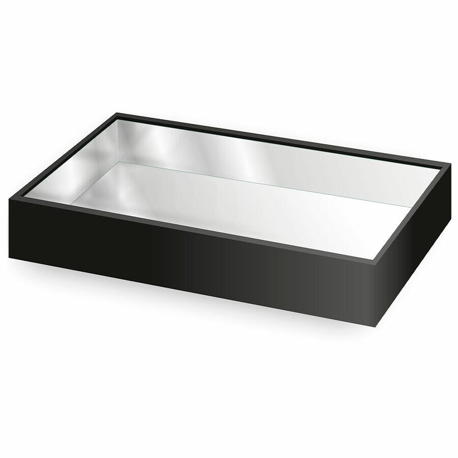 Bandeja Espelhada 15x30cm Preto Diagonal