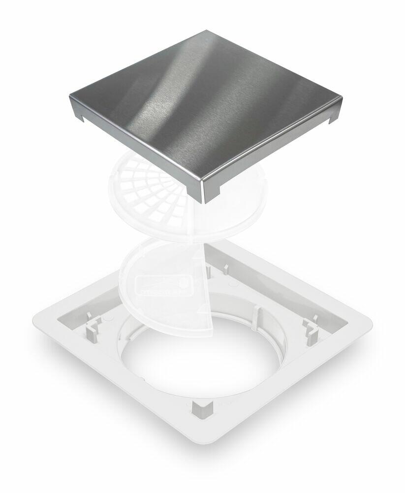 Ralo Oculto 10x10cm Inox Branco Multicerto
