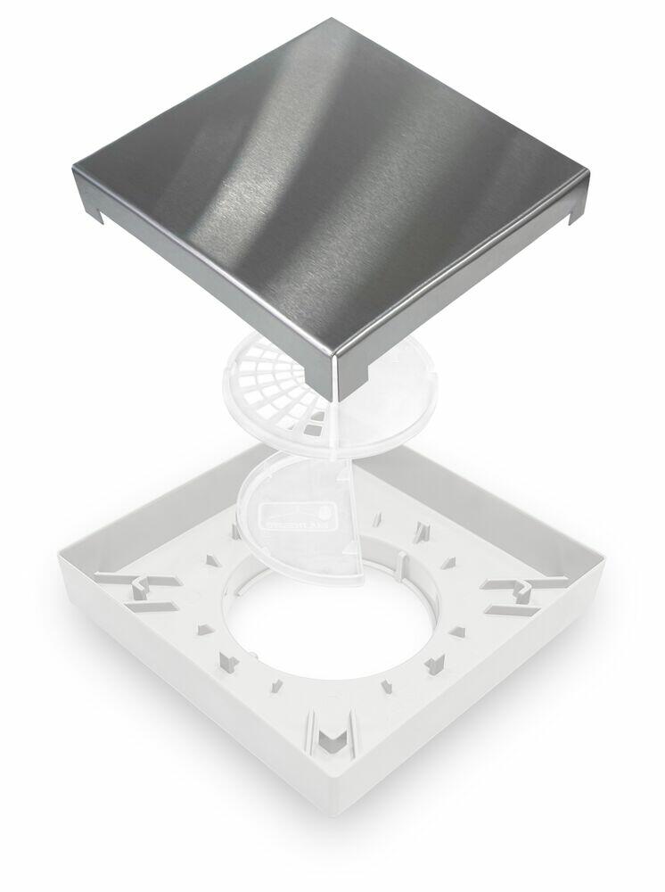 Ralo Oculto 15x15 Tampa Inox Branco Multicerto