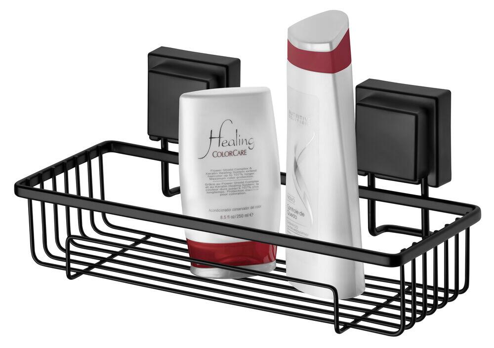 Porta Shampoo Com Ventosas Preto Fosco Future