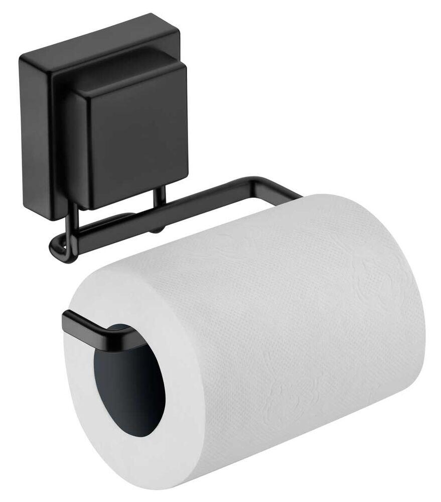 Porta Papel Higienico Com Ventosas Preto Fosco Future