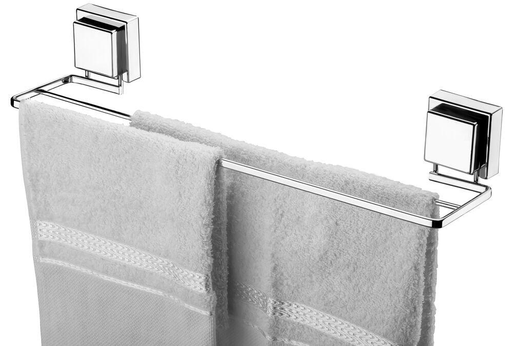 Suporte para Toalha Duplo Com Ventosas 45cm Cromado Future