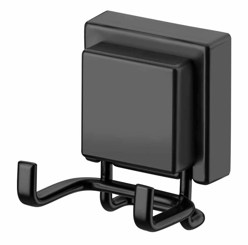 Gancho Duplo Com Ventosa Preto Fosco Future