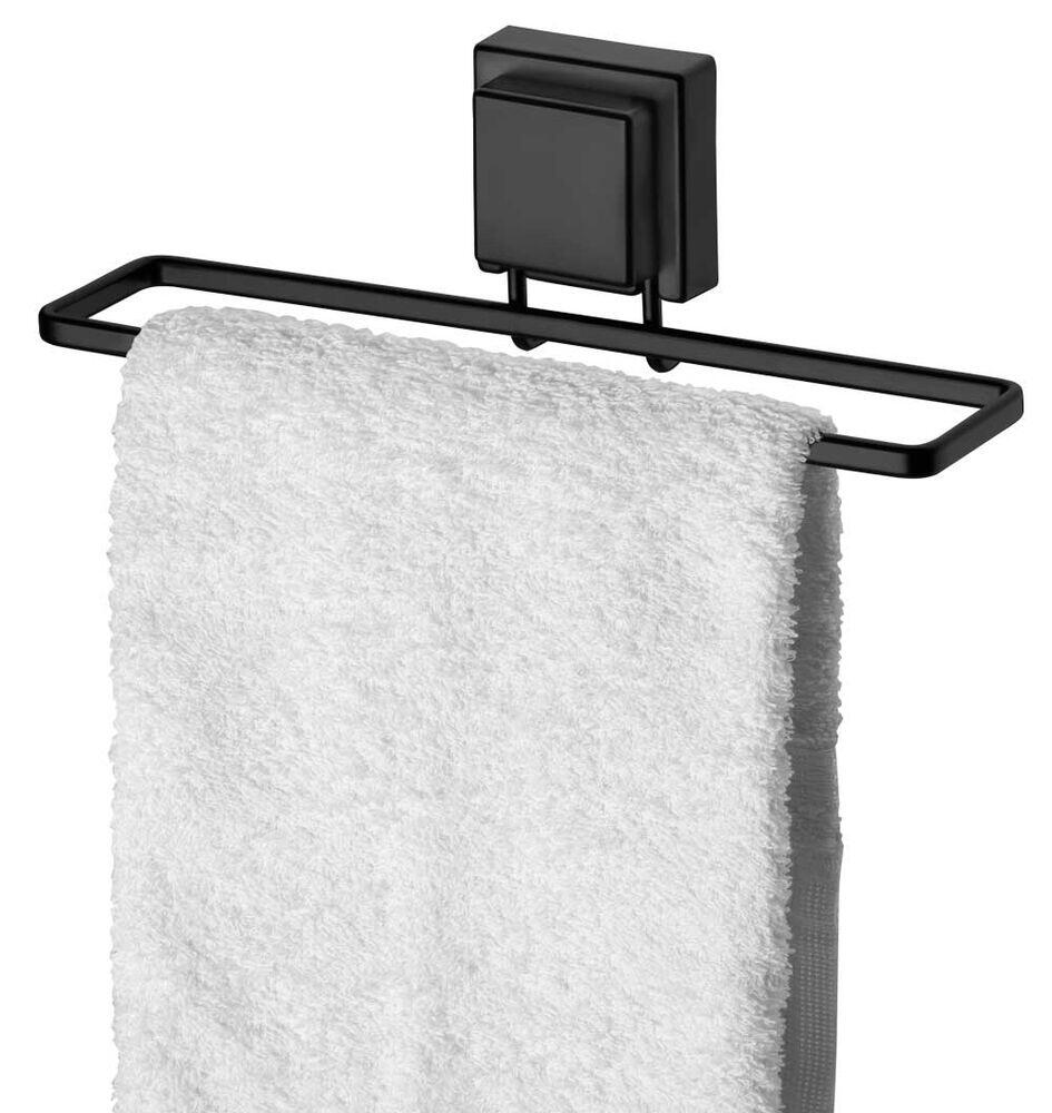 Suporte para Toalha Com Ventosas Preto Fosco Future