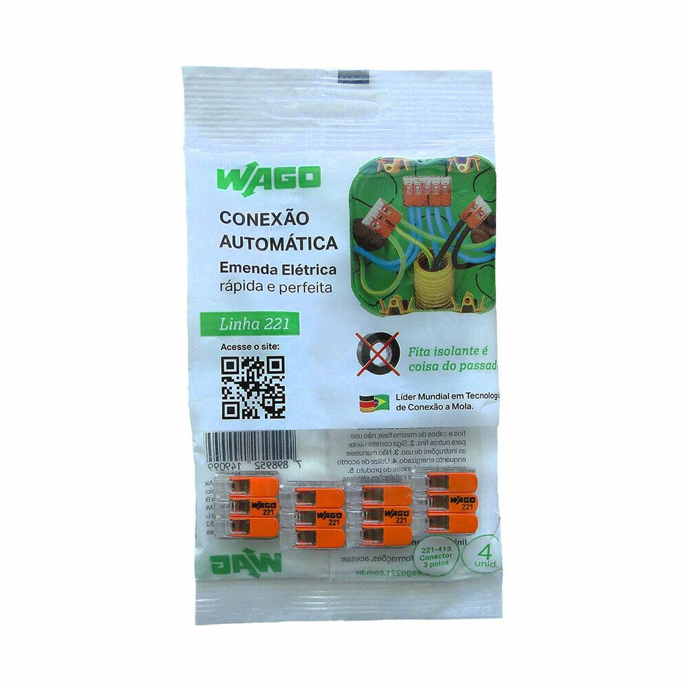 Conector de Emenda 32A 3 Polos Flowpack Wago