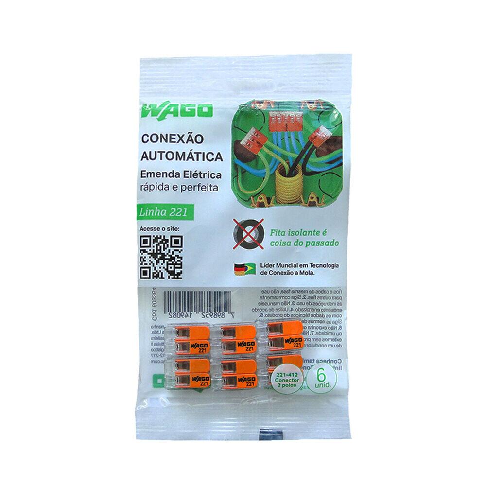 Conector de Emenda 32A 2 Polos Flowpack Wago