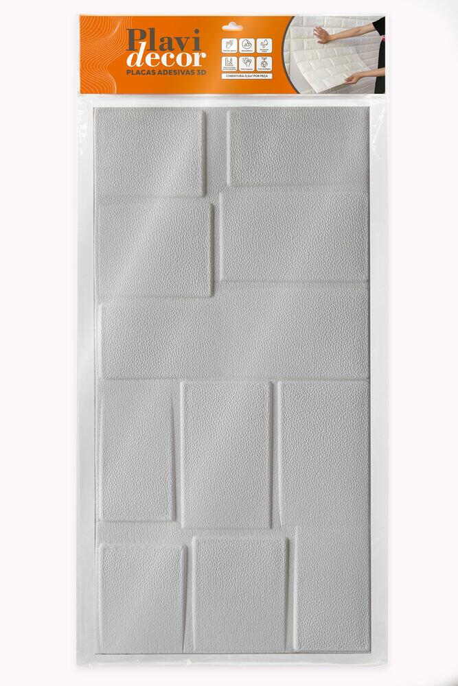 Adesivo de Parede 3D Viena 70x70cm Branco Plavitec