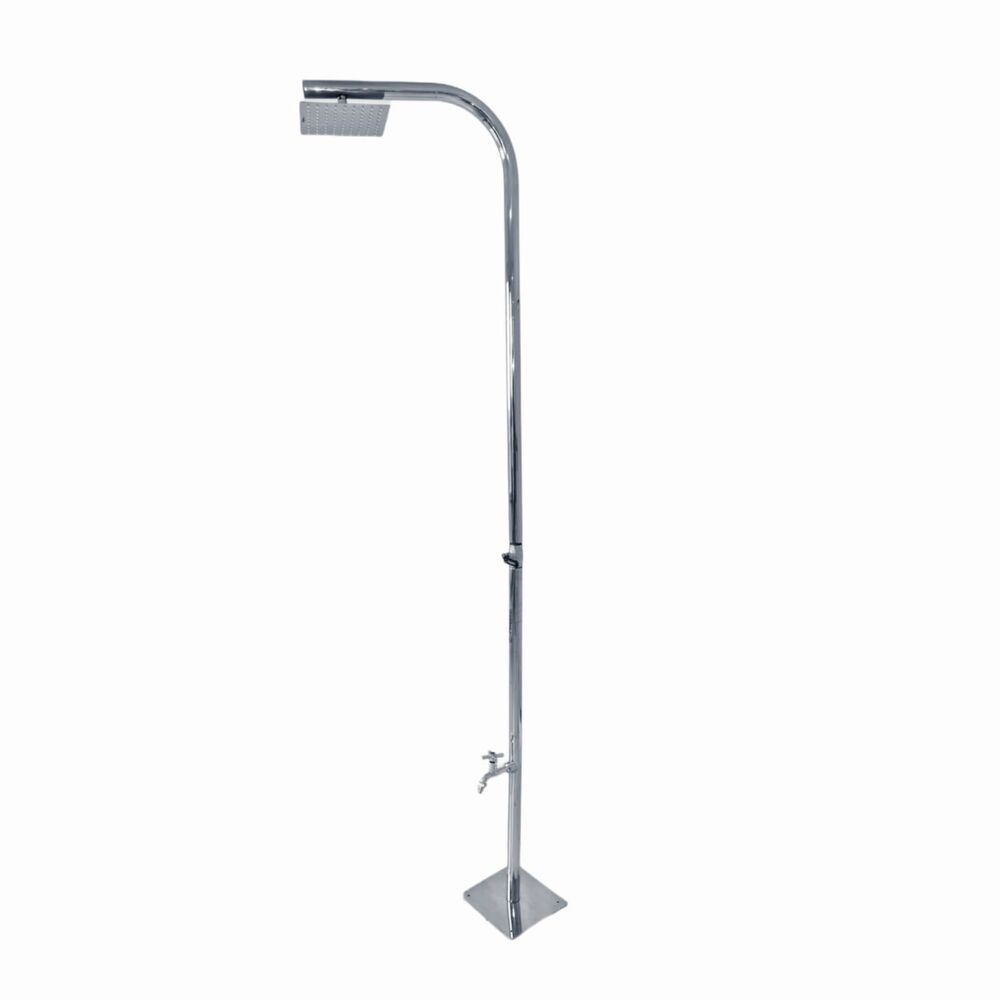 Ducha Bertioga com Lava Pés Aço Inox Polido Pooltec