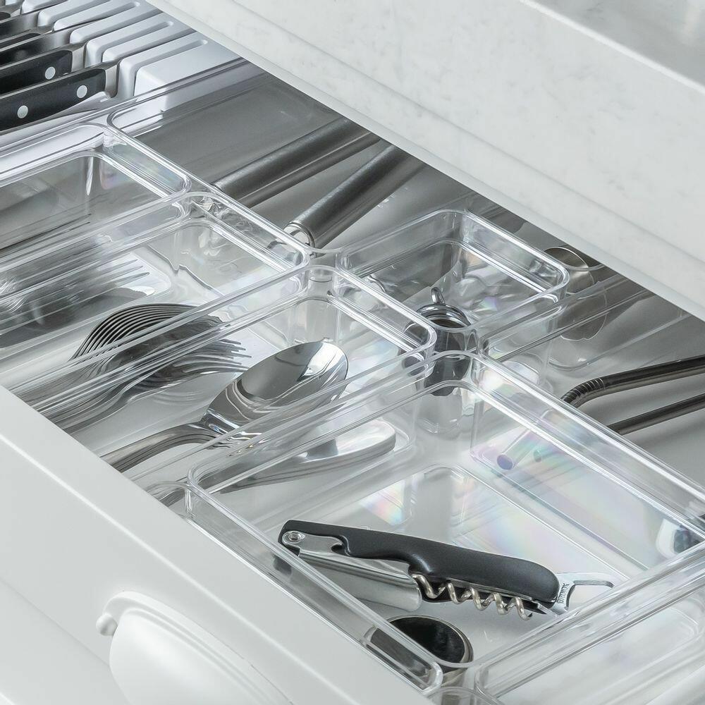 Organizador de Gaveta Clear Acrílico 7,5x7,5x5,6cm Transparente Martiplast