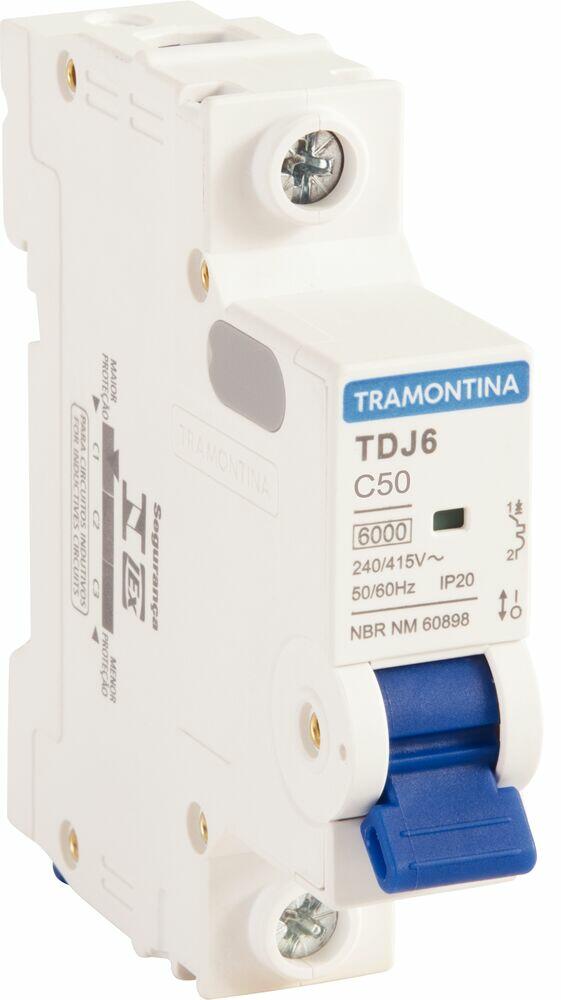 Disjuntor 50A TDJ6 Unipolar 6KA Branco Tramontina