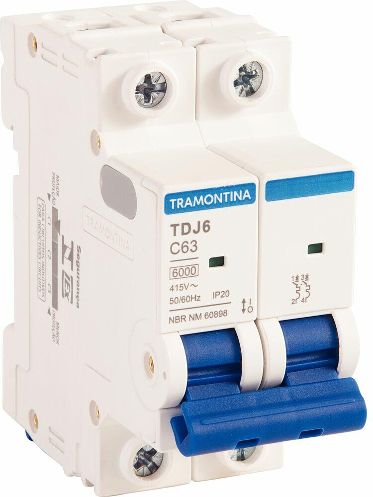 Disjuntor 63A TDJ6 Bipolar 6KA Branco Tramontina
